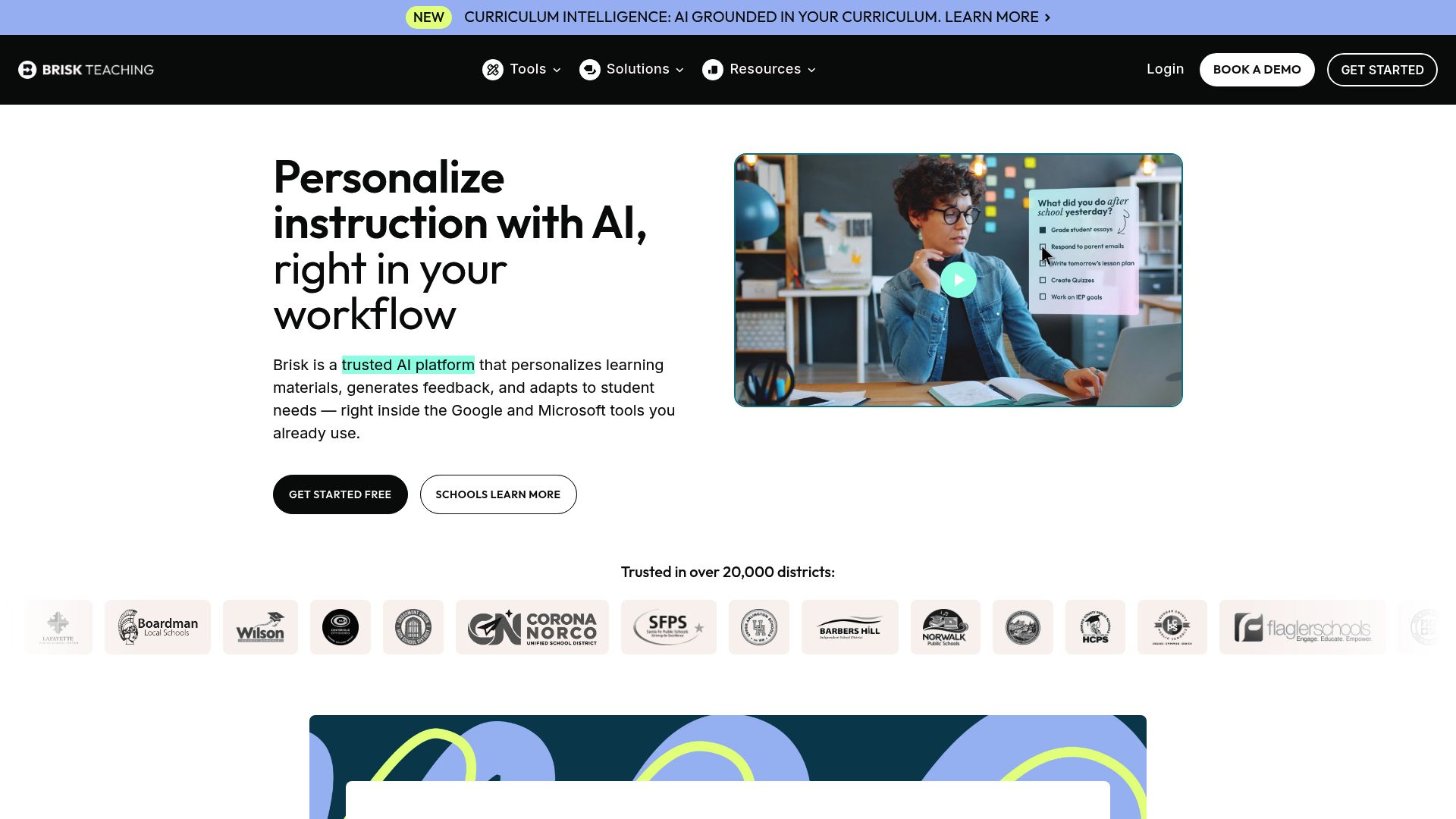 Brisk Teaching interface