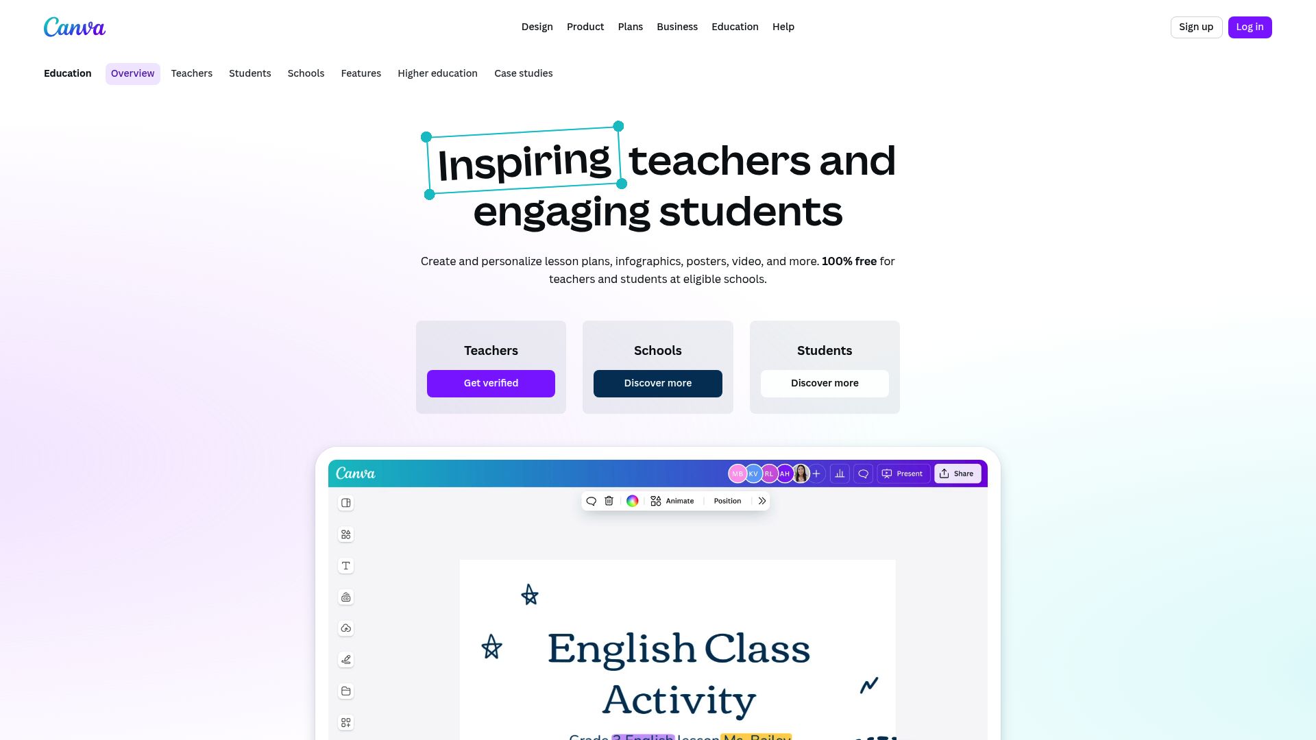 Canva for Education screenshot